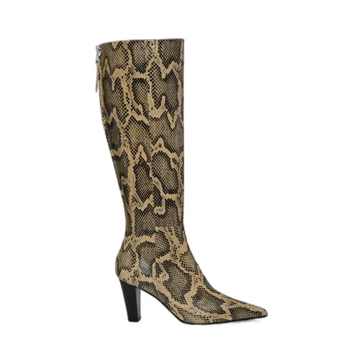 Cecilia Snake-Pattern Embossed Boots
