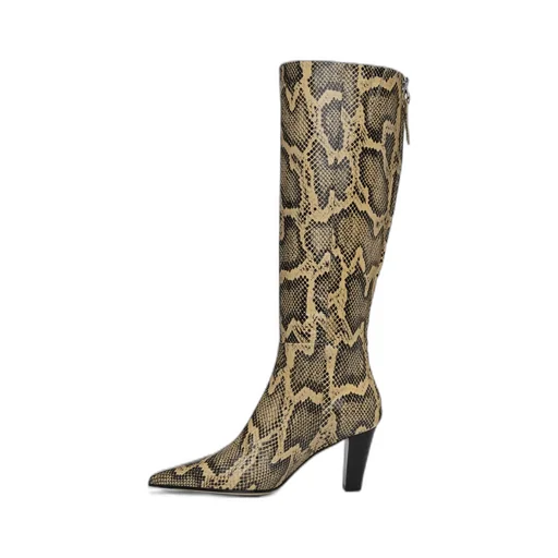 Cecilia Snake-Pattern Embossed Boots