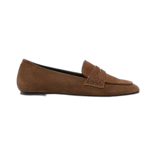Penny-Slot Suede Loafers