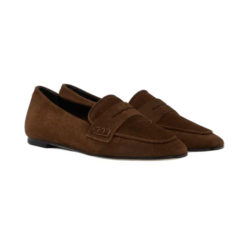 Penny-Slot Suede Loafers