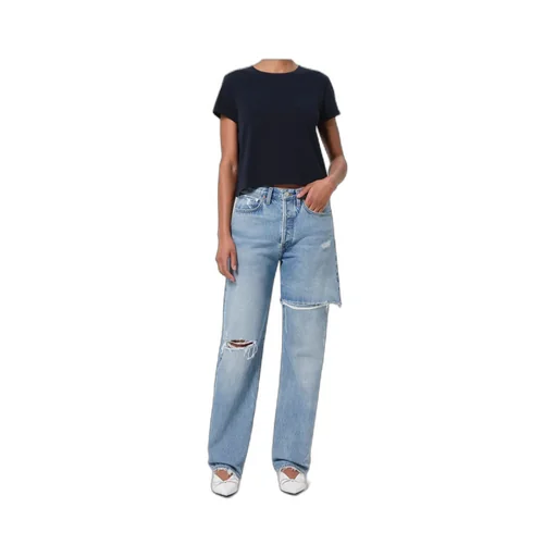 Distressed Straight-Leg Jeans