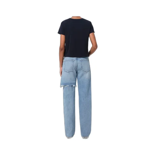 Distressed Straight-Leg Jeans