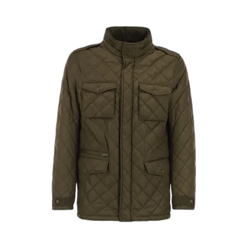 Diamond Quilted Long-Sleeved Puffer