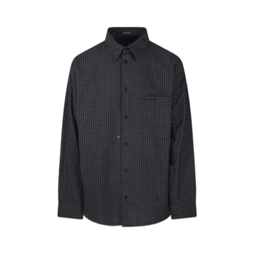 Checkered Oversized Long-Sleeve Shirt