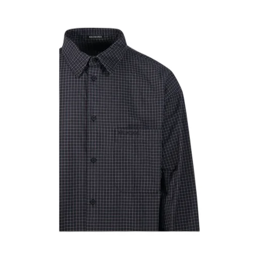 Checkered Oversized Long-Sleeve Shirt