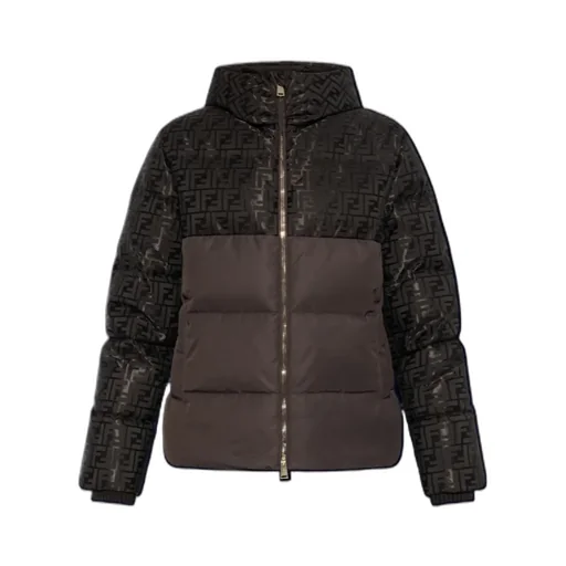 Ff Jacquard Hooded Padded Jacket