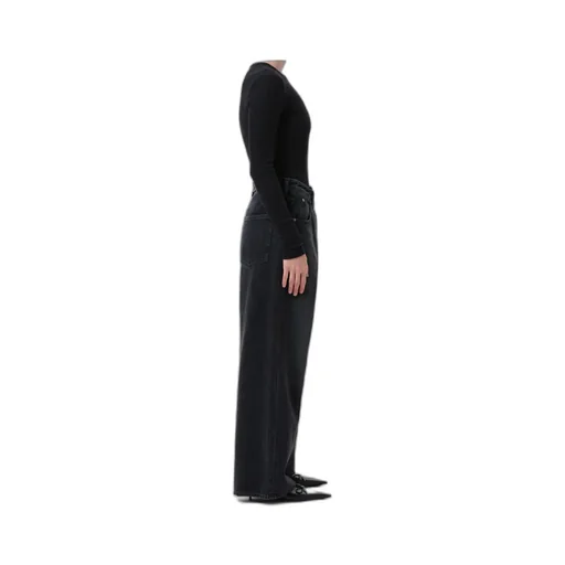 Fold-Over Wide-Leg Jeans