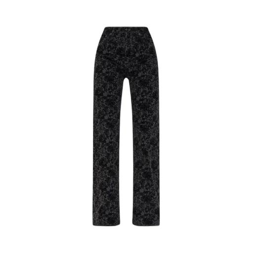 Floral-Pattern Jeans
