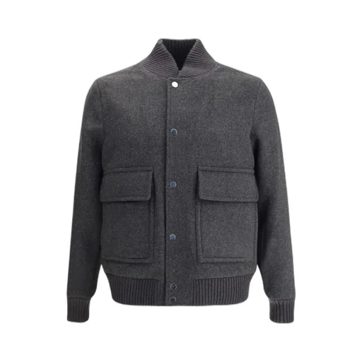 Twill Buttoned Bomber Jacket
