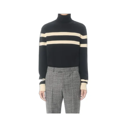 High-Neck Wool Jumper With Vlogo Embroidery