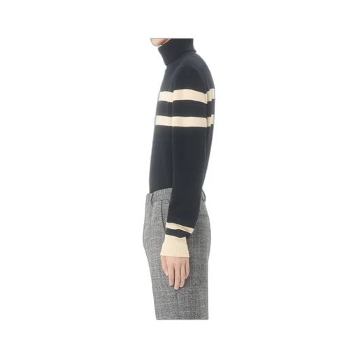 High-Neck Wool Jumper With Vlogo Embroidery