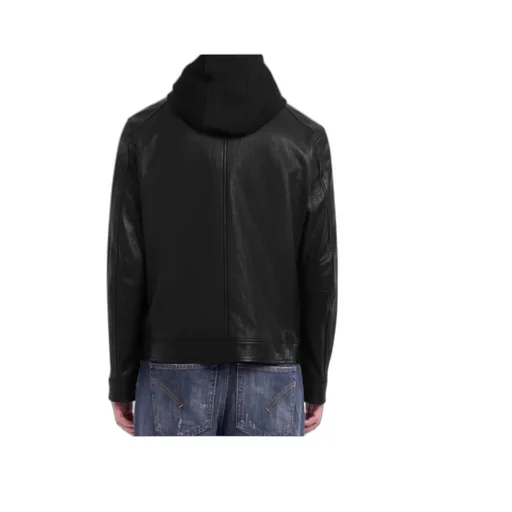 Leather Jacket With Hood
