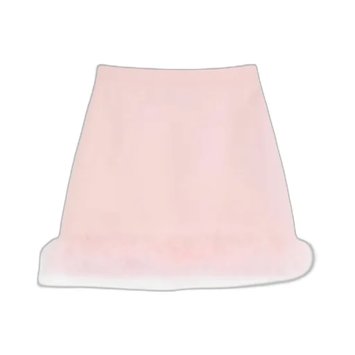 Short Crepe Couture Skirt With Feathers