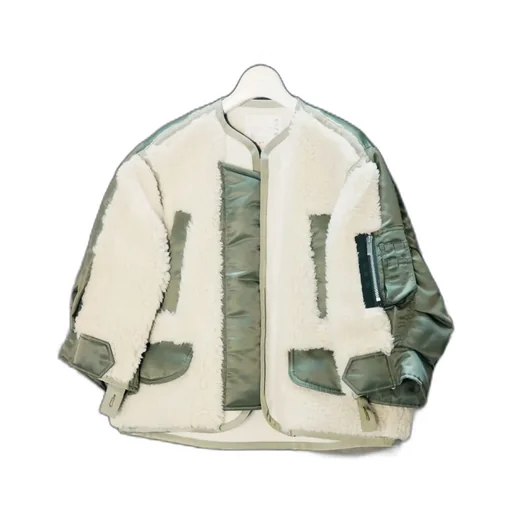 Faux Shearling X Nylon Twill Blouson