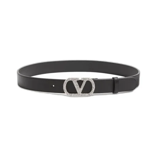 Vlogo Signature Belt In Shiny Calfskin With Crystals 30 Mm