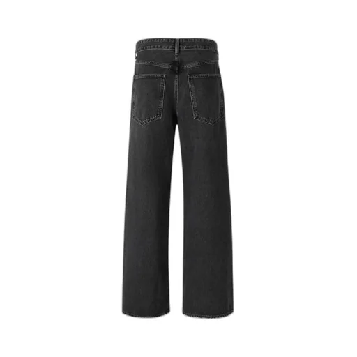 Fold-Over Wide-Leg Jeans