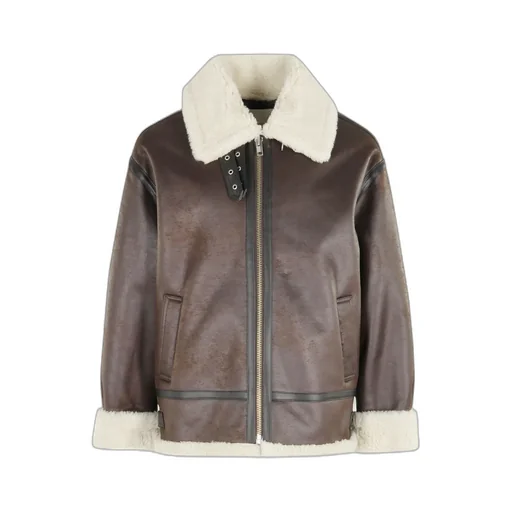 Loose Fit Line Shearling Jacket