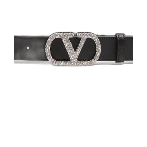 Vlogo Signature Belt In Shiny Calfskin With Crystals 30 Mm