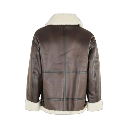Loose Fit Line Shearling Jacket