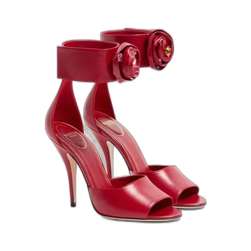 Drip Rose Kidskin Sandal With Crystals 105Mm