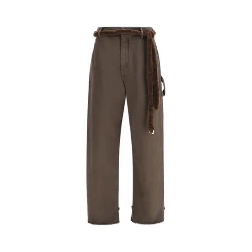 Fur Belt Loose Fit Carpenter Pants