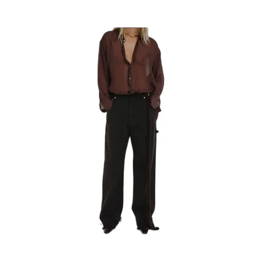 Fur Belt Loose Fit Carpenter Pants
