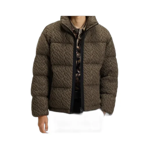 Cable-Knit Padded Jacket