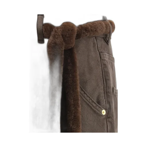 Fur Belt Loose Fit Carpenter Pants