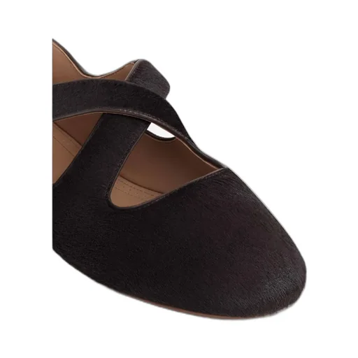 Criss Cross Ballet Flats In Haircalf