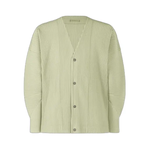 Plissé Buttoned Cardigan