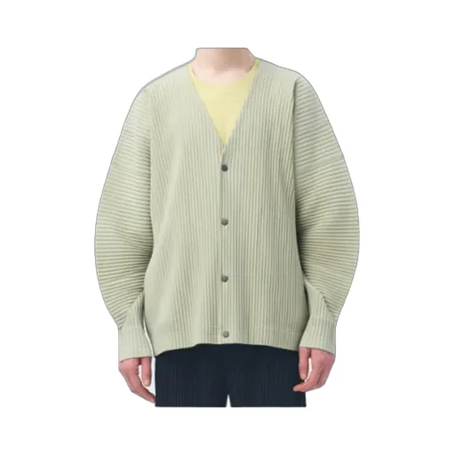 Plissé Buttoned Cardigan