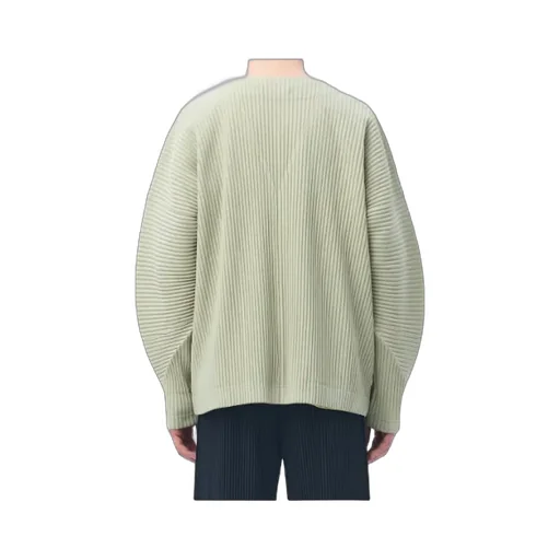 Plissé Buttoned Cardigan