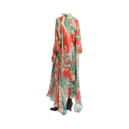 Silk Midi Dress With Drapes