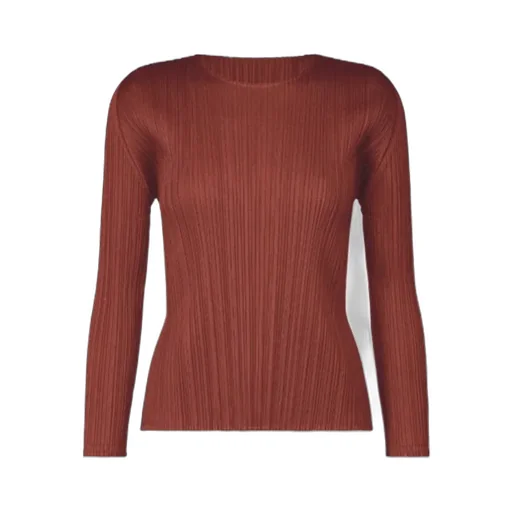 Pleated Long-Sleeve Top