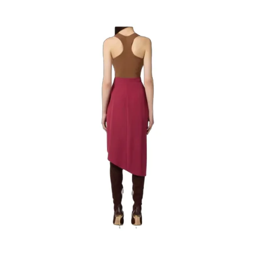 Draping-Jewel Logo Midi Skirt