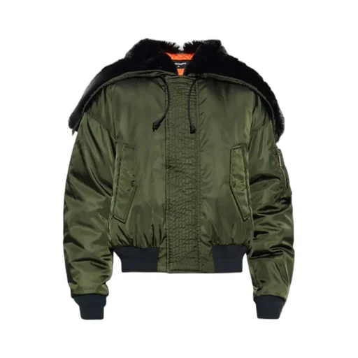 Aviator Hooded Puffer Bomber Jacket