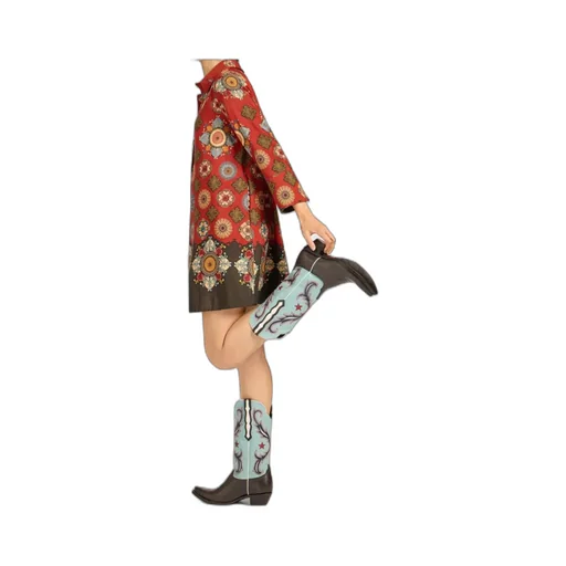 Geometric-Print Mini Day Dress