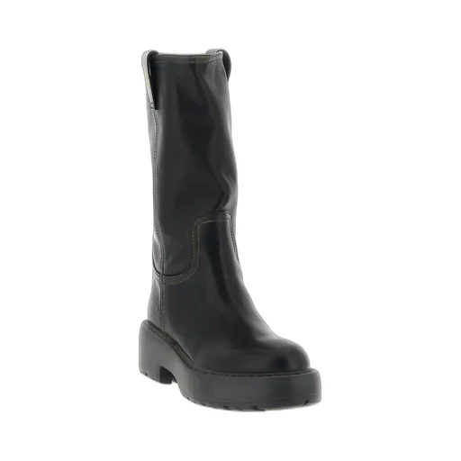 Round-Toe Slip-On Boots