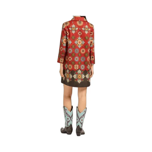 Geometric-Print Mini Day Dress