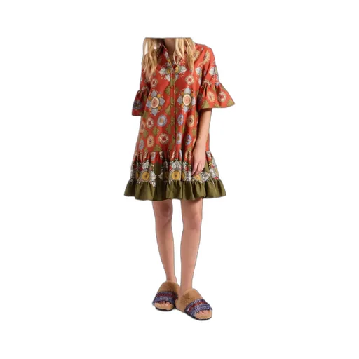 Floral-Print Ruffled Dress