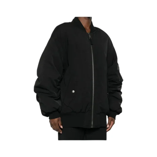 Zip-Up Oversized Bomber Jacket