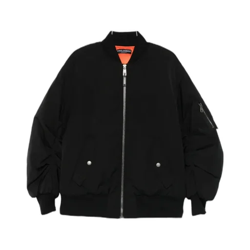 Zip-Up Oversized Bomber Jacket