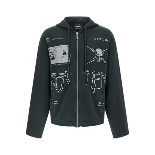 Graphic Zip-Up Sweater