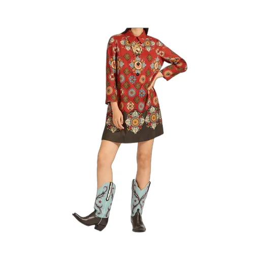 Geometric-Print Mini Day Dress