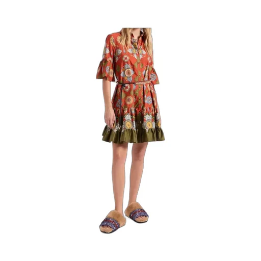 Floral-Print Ruffled Dress