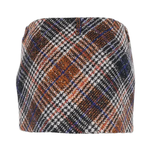 Zigzag Motif Tweed Skirt