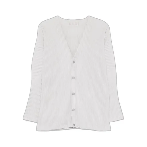 Pleated Buttoned Cardigan