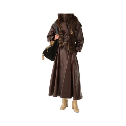 Double-Breasted Long Riding Coat