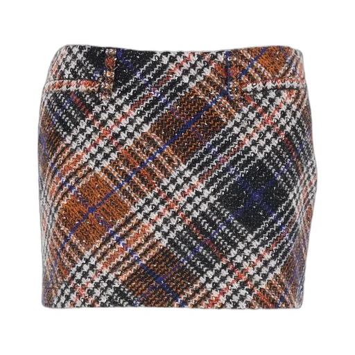 Zigzag Motif Tweed Skirt