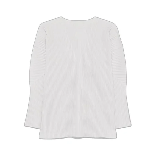 Pleated Buttoned Cardigan